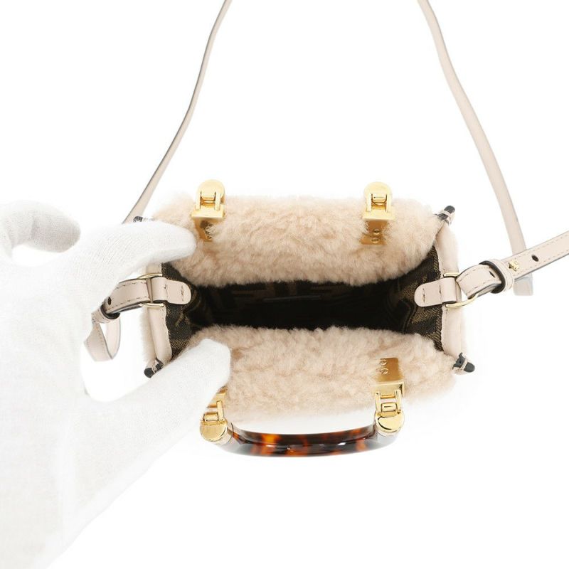 フェンディ ハンドバッグ サンシャイン ショッパー ミニ ムートン 8BS051 2wayショルダーバッグ