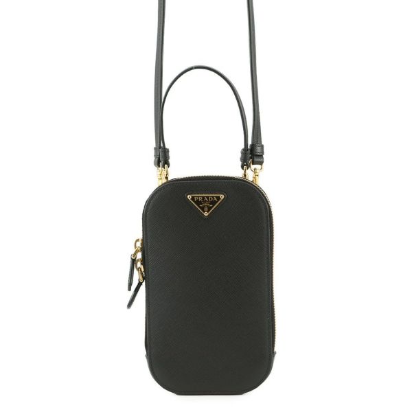 プラダ ショルダーバッグ ミニバッグ サフィアーノレザー 1DH030 PRADA 2way 黒
