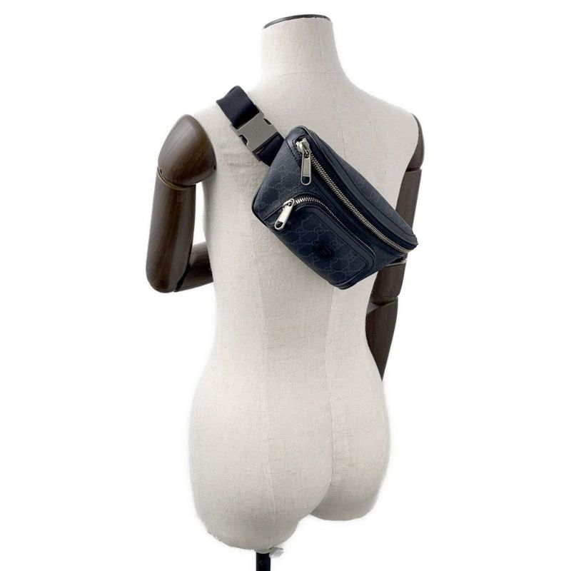 グッチ ボディバッグ GGスプリーム インターロッキングG ベルトバッグ 682933 GUCCI ウエストバッグ 黒