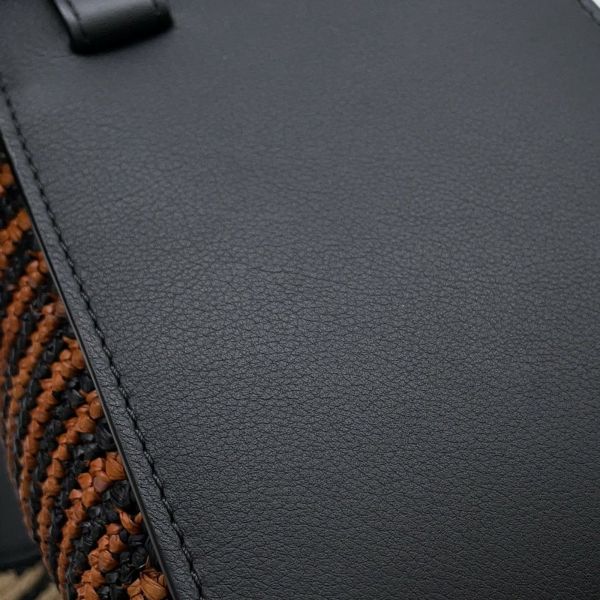 ロエベ ハンドバッグ ハンモック コンパクト ラフィア A538H13X07 LOEWE 2wayショルダーバッグ 黒