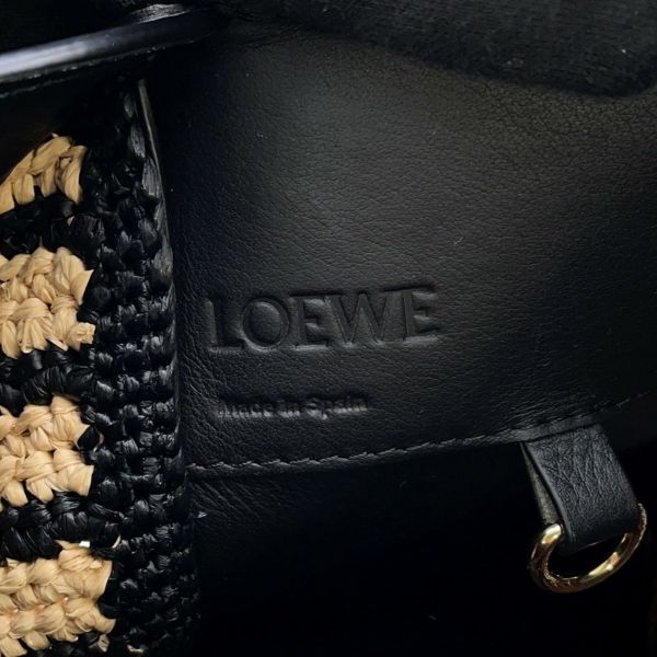 ロエベ ハンドバッグ ハンモック コンパクト ラフィア A538H13X07 LOEWE 2wayショルダーバッグ 黒