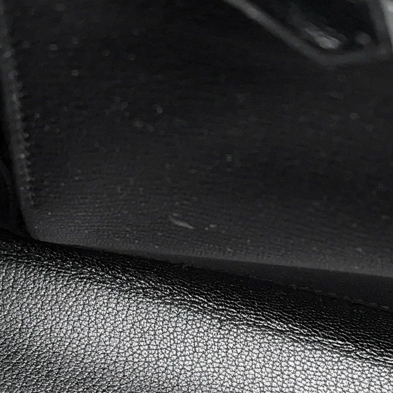 エルメス ハンドバッグ ケリー28 外縫い ブラック/ゴールド金具 ボックスカーフ □C刻印 2wayショルダー 黒