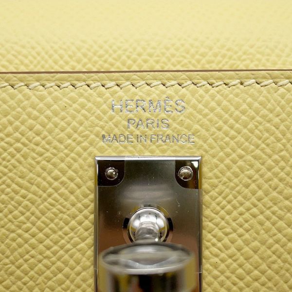 エルメス ハンドバッグ ケリー25 外縫い ジョーヌプッサン/シルバー金具 エプソン K刻印 2wayショルダー