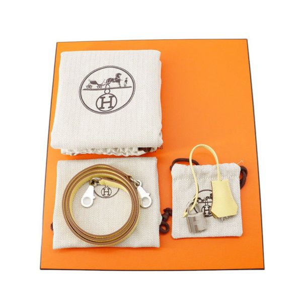 エルメス ハンドバッグ ケリー25 外縫い ジョーヌプッサン/シルバー金具 エプソン K刻印 2wayショルダー