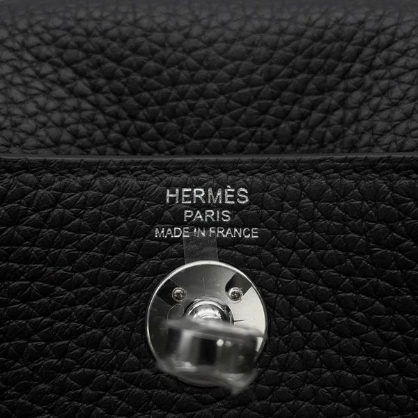 エルメス ハンドバッグ リンディ ミニ ブラック/シルバー金具 トリヨンクレマンス K刻印 2wayショルダー 黒