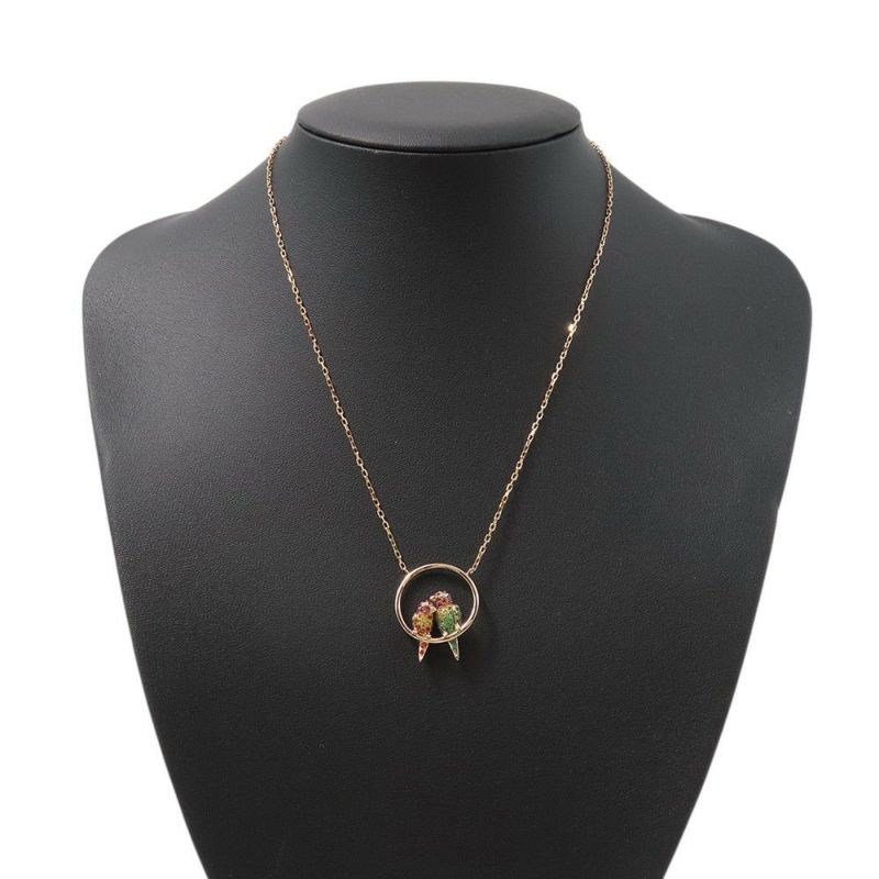 ブシュロン ネックレス ニュリ ダイヤモンド/オレンジサファイア/ピンクサファイア/イエローサファイア/ツァボライト K18PG オウム