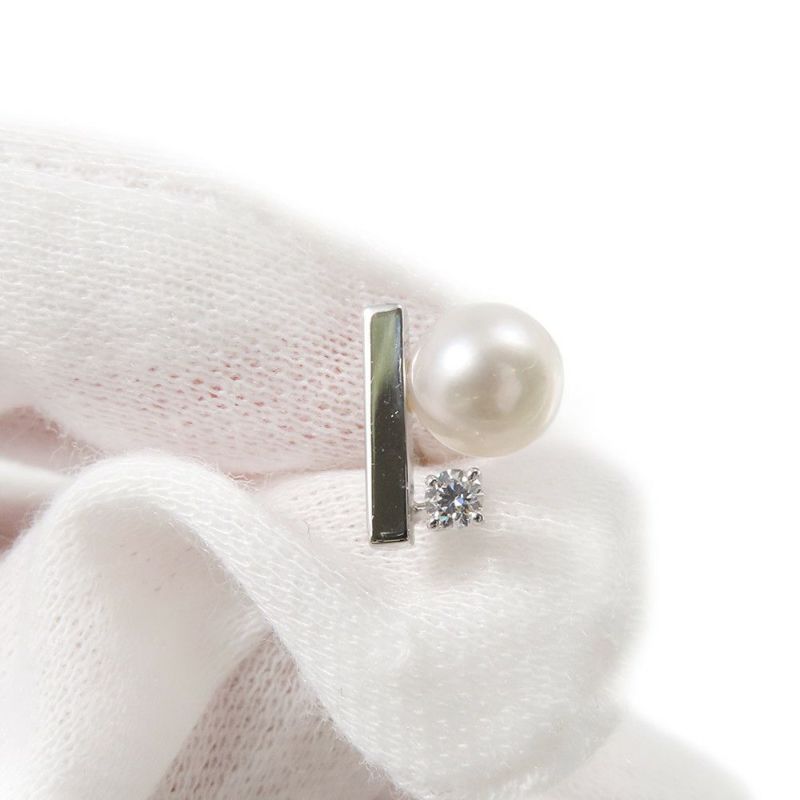 タサキ ピアス プチ バランス クラス イヤリング ダイヤモンド あこや真珠 パール K18WGホワイトゴールド E-4174-18KWG TASAKI