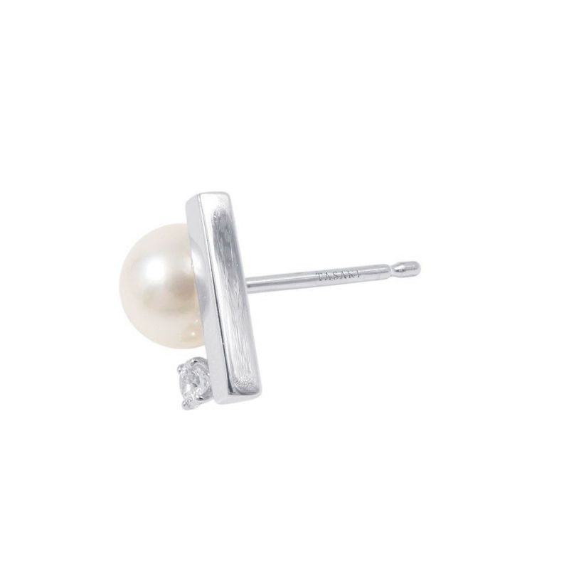 タサキ ピアス プチ バランス クラス イヤリング ダイヤモンド あこや真珠 パール K18WGホワイトゴールド E-4174-18KWG TASAKI