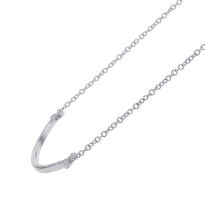 ティファニー ネックレス Tスマイル ペンダント スモール ダイヤモンド 計0.03ct K18WGホワイトゴールド 74957064 Tiffany&Co.