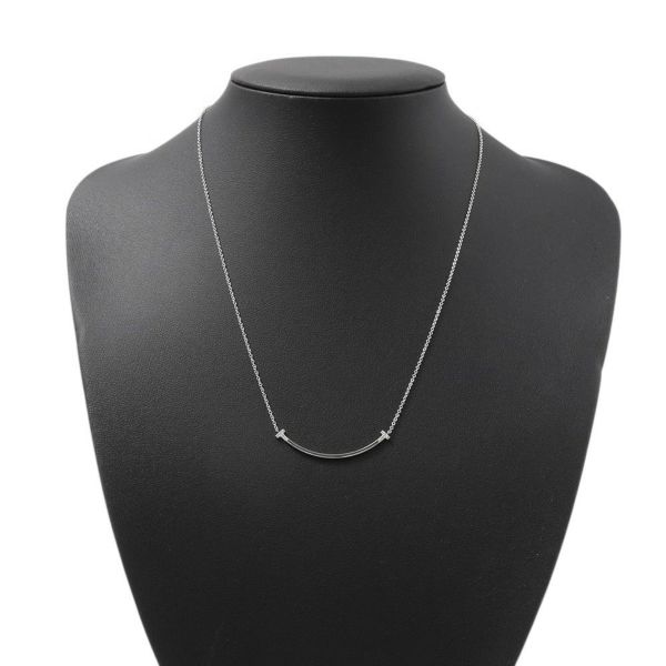ティファニー ネックレス Tスマイル ペンダント スモール ダイヤモンド 計0.03ct K18WGホワイトゴールド 74957064 Tiffany&Co.