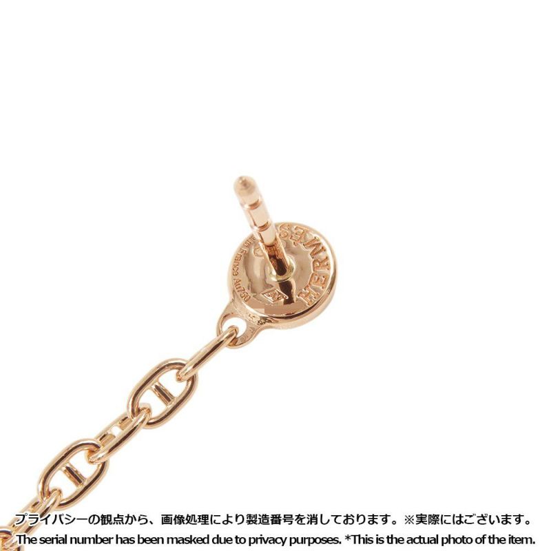 エルメス ピアス シェーヌダンクル ニューファランドールTPM ダイヤモンド 2P 計0.02ct K18PGピンクゴールド HERMES アシンメトリー