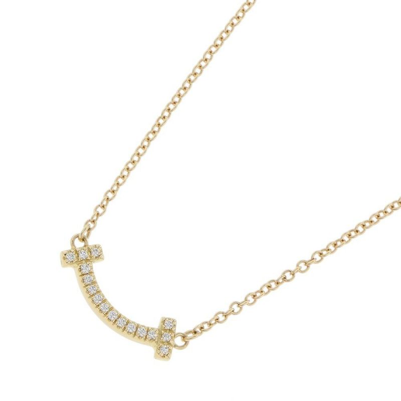 ティファニー ネックレス Tスマイル ペンダント ミニ ダイヤモンド 計0.03ct K18YGイエローゴールド 62617683 Tiffany&Co.