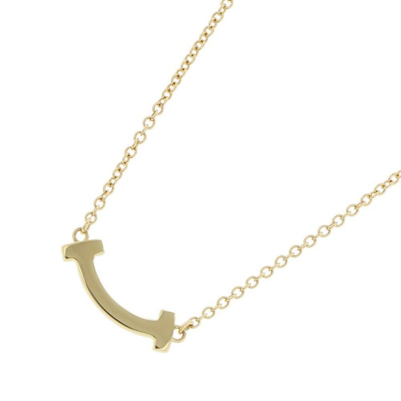 ティファニー ネックレス Tスマイル ペンダント ミニ ダイヤモンド 計0.03ct K18YGイエローゴールド 62617683 Tiffany&Co.