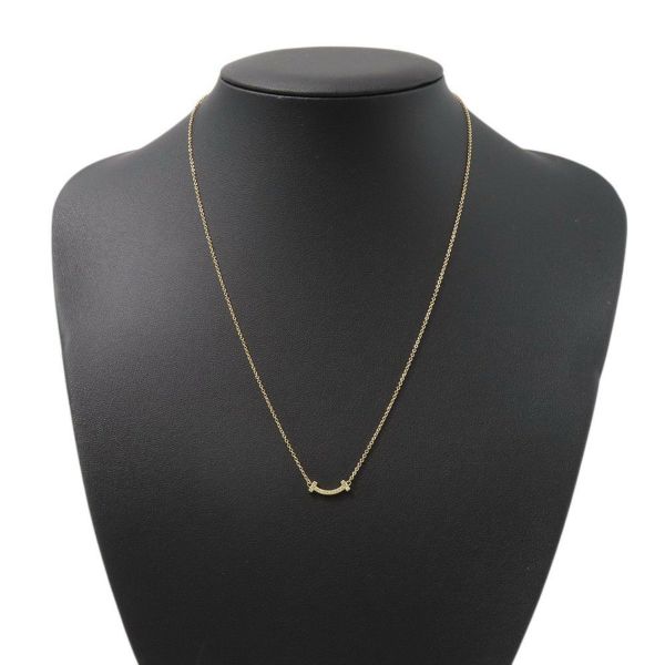 ティファニー ネックレス Tスマイル ペンダント ミニ ダイヤモンド 計0.03ct K18YGイエローゴールド 62617683 Tiffany&Co.