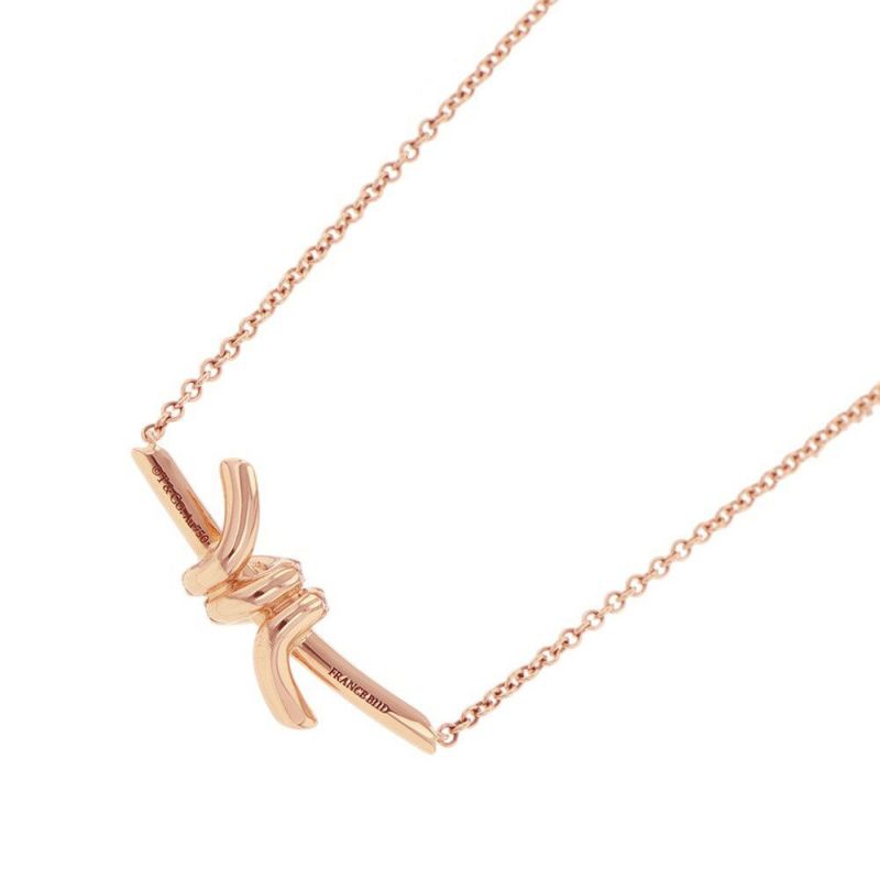 ティファニー ネックレス ノット スモール ペンダント ダイヤモンド 計0.08ct K18PGピンクゴールド 75123566 Tiffany&Co. Knot リボン