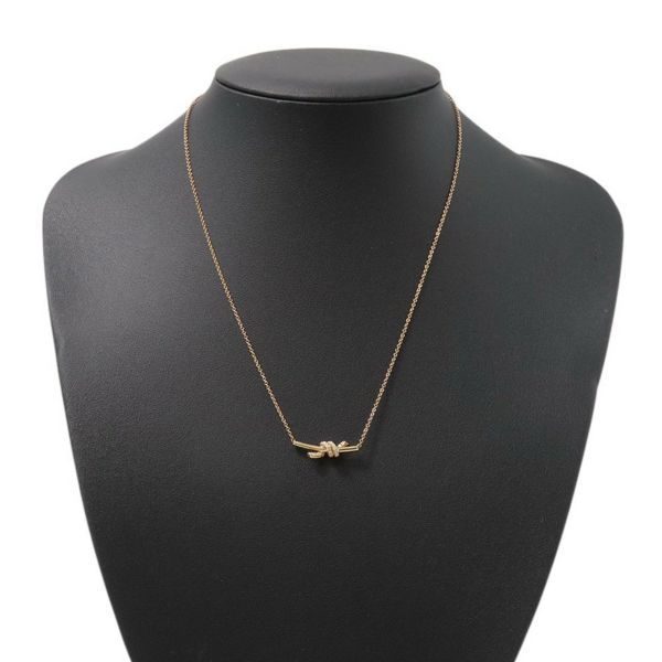 ティファニー ネックレス ノット スモール ペンダント ダイヤモンド 計0.08ct K18PGピンクゴールド 75123566 Tiffany&Co. Knot リボン