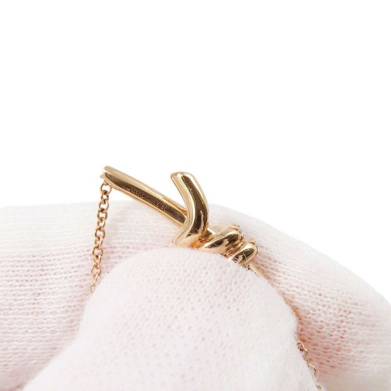 ティファニー ネックレス ノット スモール ペンダント ダイヤモンド 計0.08ct K18PGピンクゴールド 75123566 Tiffany&Co. Knot リボン