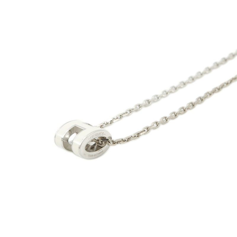 エルメス ネックレス ミニ・ポップアッシュ ホワイト/シルバー金具 HERMES アクセサリー 白