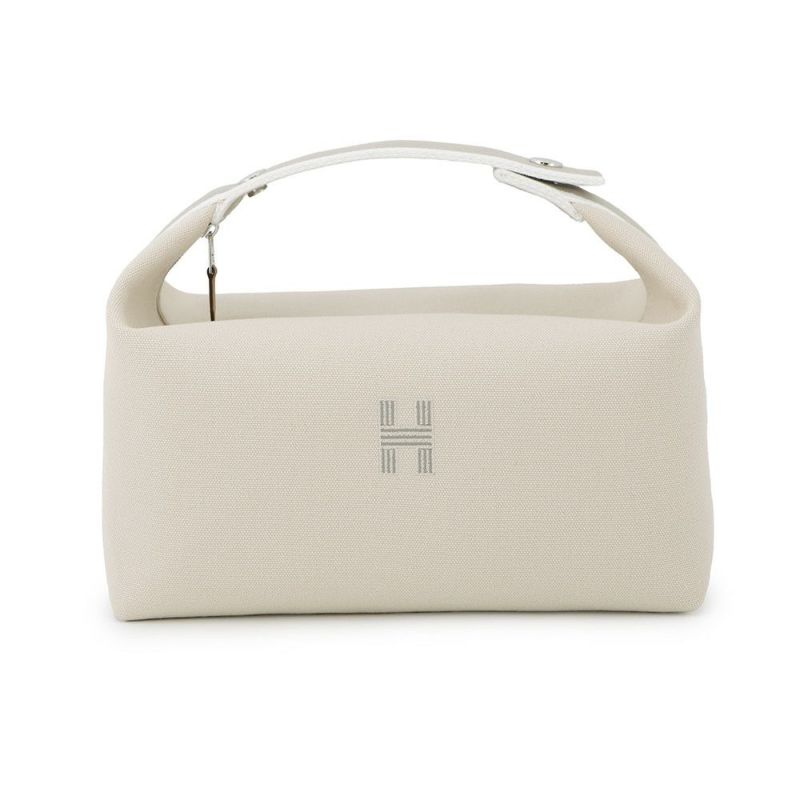 エルメス ポーチ ブリッド・ア・ブラックGM ベージュ/シルバー金具 キャンバス HERMES バッグ 小物入れ