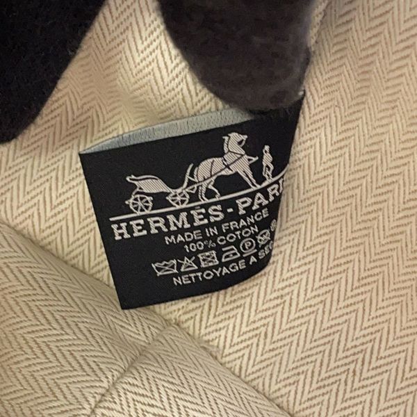 エルメス ポーチ ブリッド・ア・ブラックGM ベージュ/シルバー金具 キャンバス HERMES バッグ 小物入れ