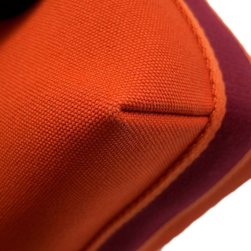 エルメス ポーチ ブリッド・ア・ブラックPM フー/ボルドー/シルバー金具 キャンバス