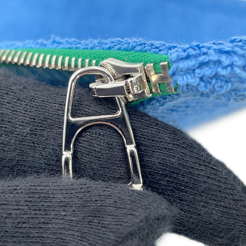 エルメス ポーチ レ・カバン フラットポーチPM ブルー/シルバー金具 HERMES