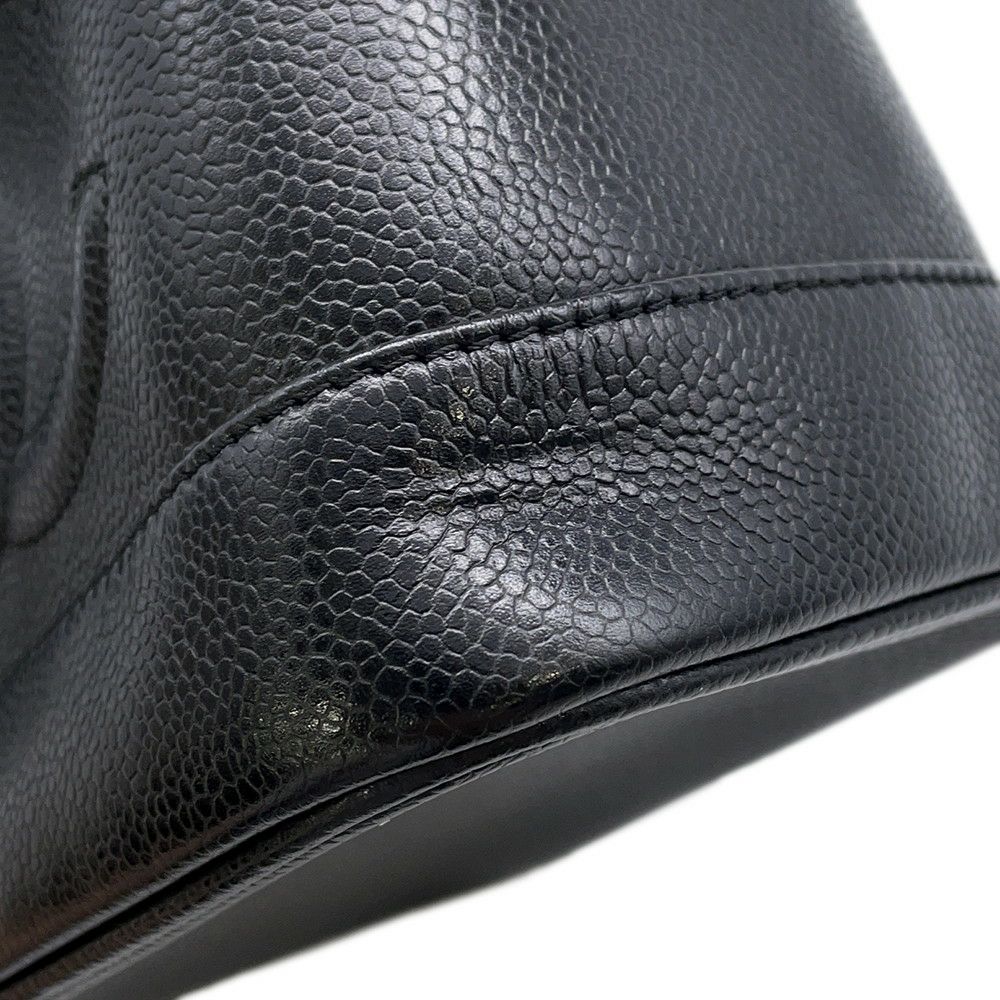 シャネル バニティバッグ ココマーク キャビアスキン 縦型 A01998 CHANEL 化粧ポーチ コスメポーチ 黒