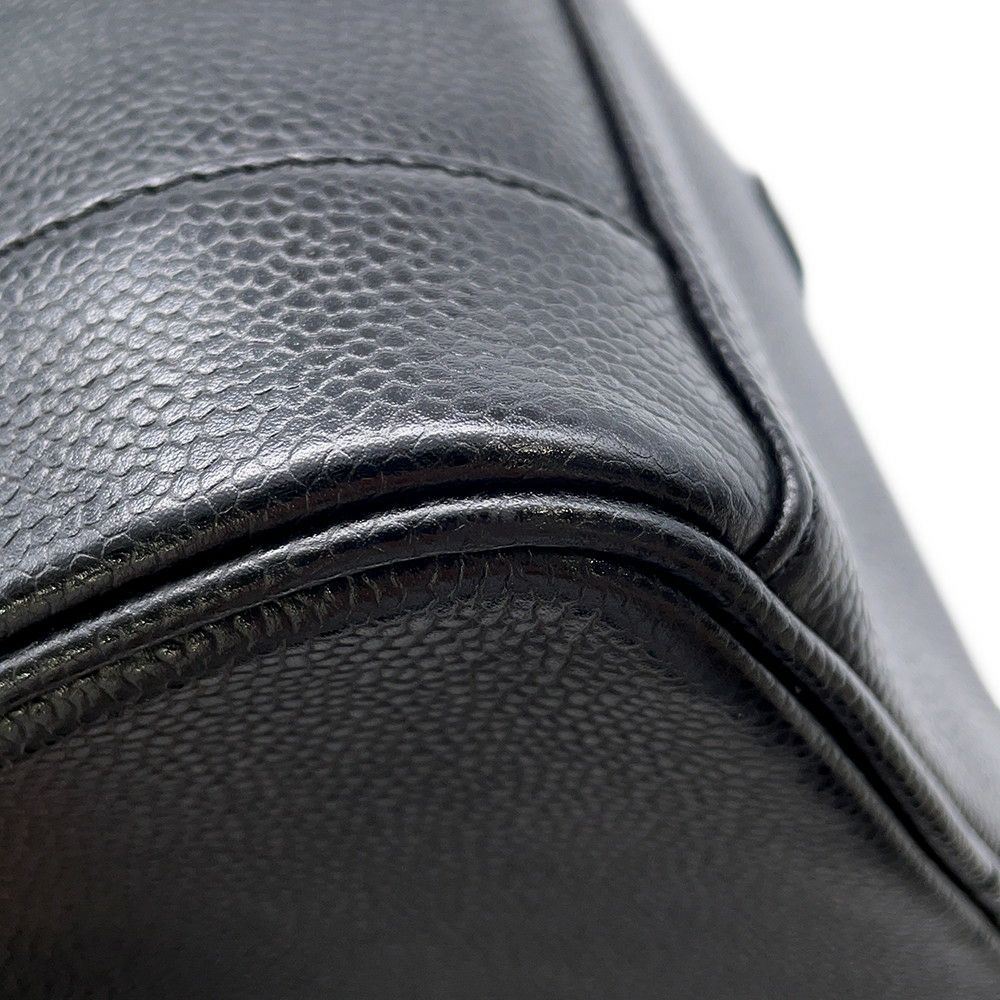 シャネル バニティバッグ ココマーク キャビアスキン 縦型 A01998 CHANEL 化粧ポーチ コスメポーチ 黒