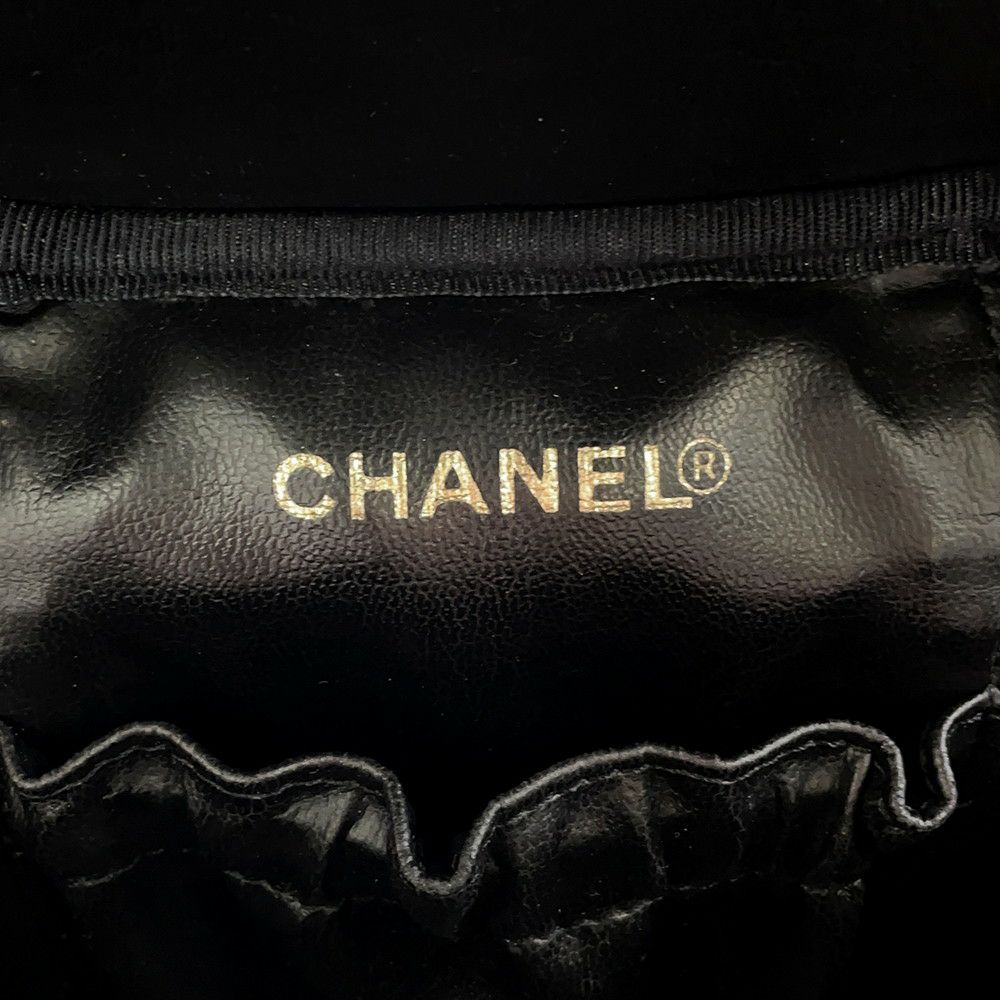 シャネル バニティバッグ ココマーク キャビアスキン 縦型 A01998 CHANEL 化粧ポーチ コスメポーチ 黒
