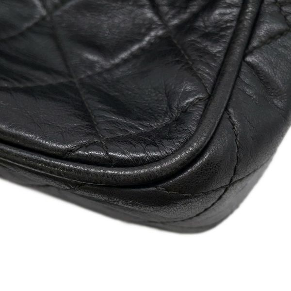 シャネル チェーンショルダーバッグ マトラッセ タッセル ラムスキン CHANEL バッグ 黒