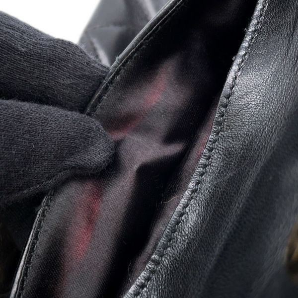 シャネル チェーンショルダーバッグ マトラッセ タッセル ラムスキン CHANEL バッグ 黒