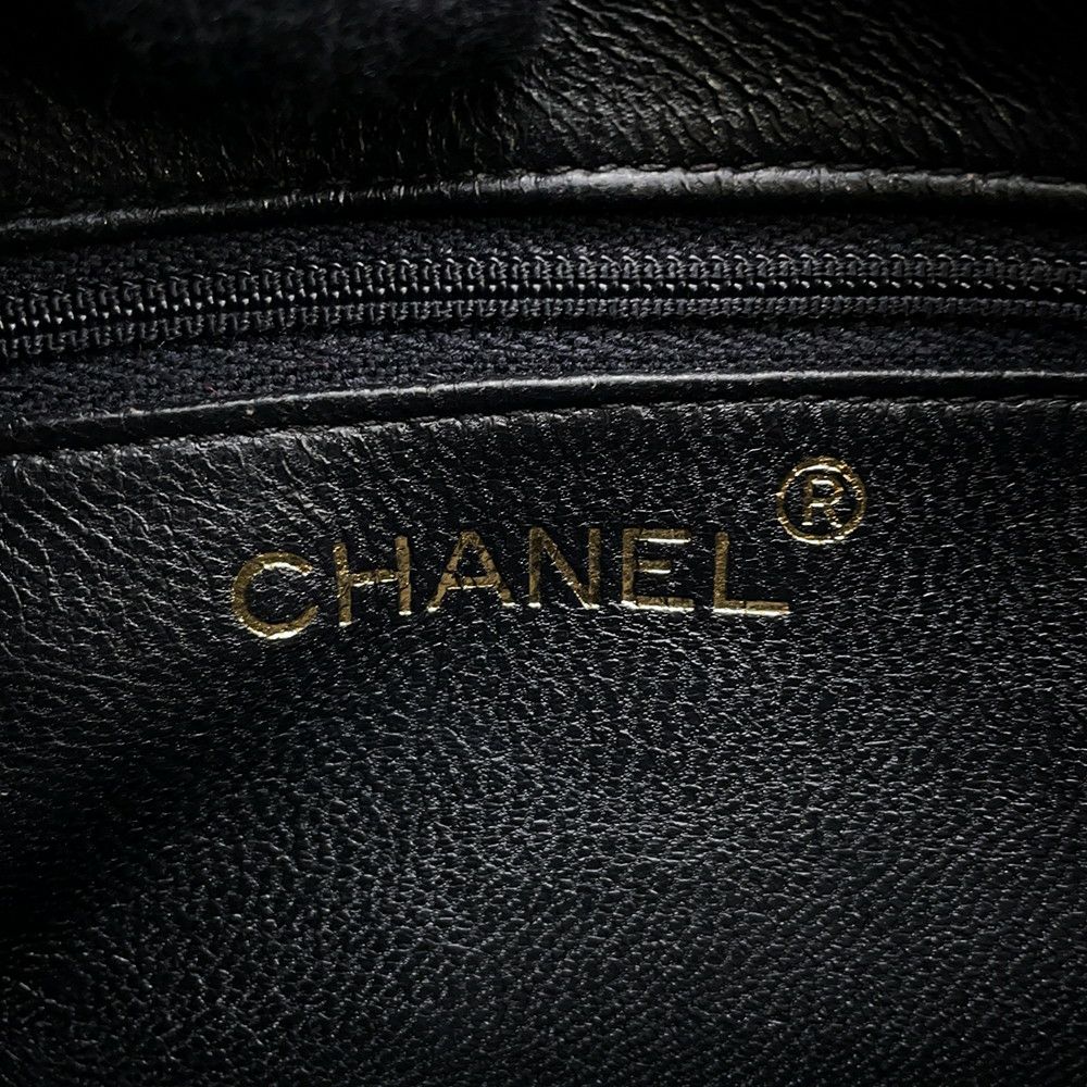 シャネル チェーンショルダーバッグ マトラッセ タッセル ラムスキン CHANEL バッグ 黒