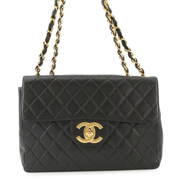 ャネル チェーンショルダーバッグ マトラッセ30 ココマーク ラムスキン A04412 CHANEL バッグ デカマト 黒