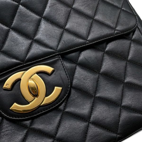 ャネル チェーンショルダーバッグ マトラッセ30 ココマーク ラムスキン A04412 CHANEL バッグ デカマト 黒