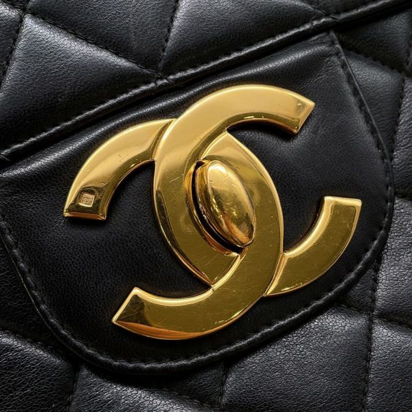 ャネル チェーンショルダーバッグ マトラッセ30 ココマーク ラムスキン A04412 CHANEL バッグ デカマト 黒