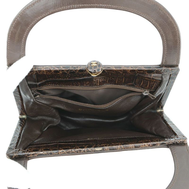 シャネル ハンドバッグ クロコダイル ココマーク がま口 CHANEL バッグ