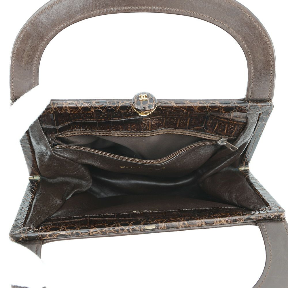 シャネル ハンドバッグ クロコダイル ココマーク がま口 CHANEL バッグ