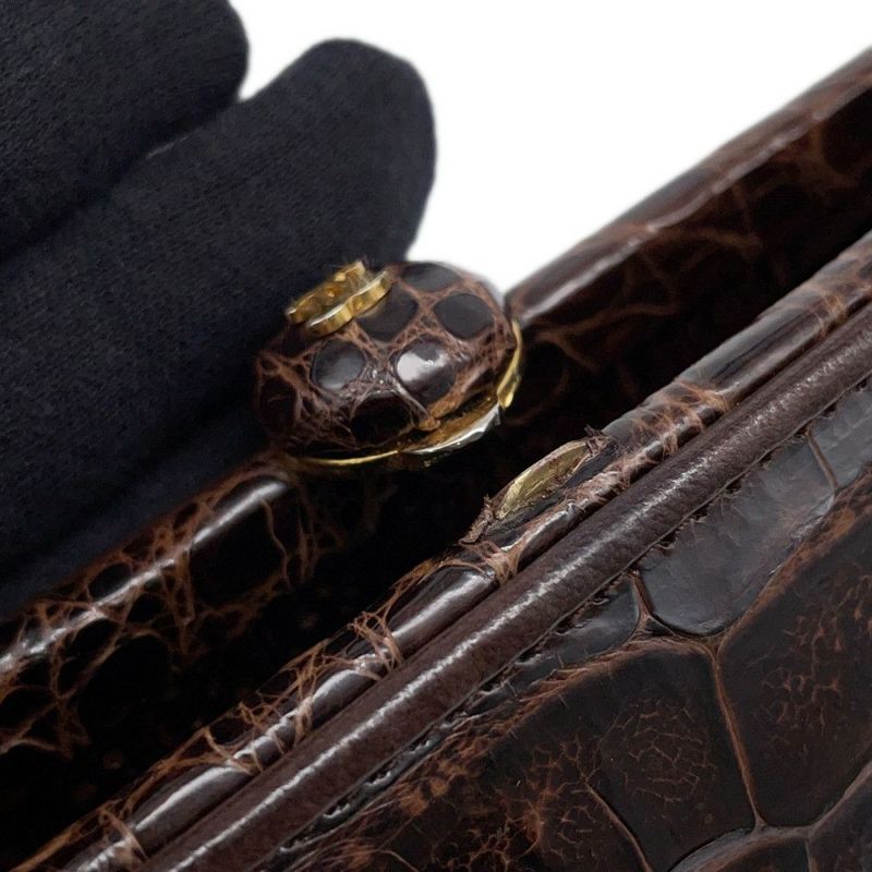 シャネル ハンドバッグ クロコダイル ココマーク がま口 CHANEL バッグ