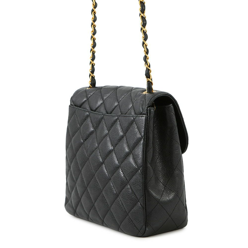 シャネル チェーンショルダーバッグ マトラッセ シングルチェーン キャビアスキン A07868 CHANEL バッグ 黒