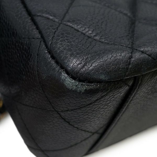 シャネル チェーンショルダーバッグ マトラッセ シングルチェーン キャビアスキン A07868 CHANEL バッグ 黒