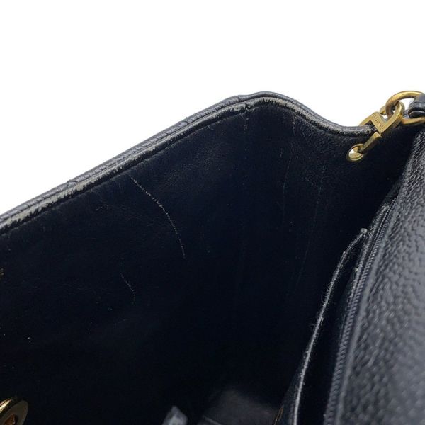 シャネル チェーンショルダーバッグ マトラッセ シングルチェーン キャビアスキン A07868 CHANEL バッグ 黒