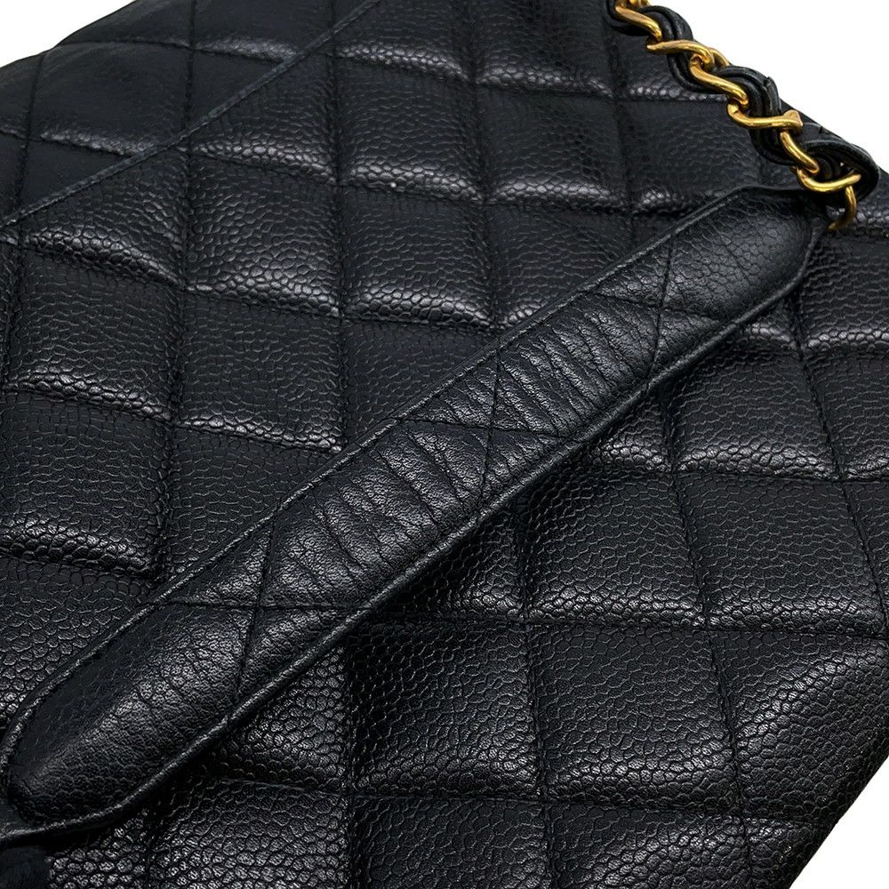 シャネル チェーンショルダーバッグ マトラッセ シングルチェーン キャビアスキン A07868 CHANEL バッグ 黒