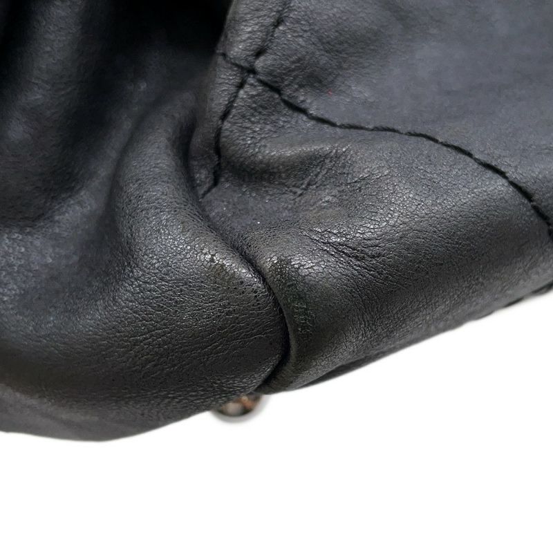 シャネル チェーンショルダーバッグ ワイルドステッチ マトラッセ ココマーク レザー CHANEL バッグ 黒