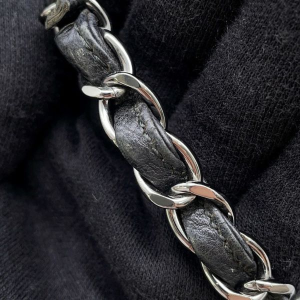 シャネル チェーンショルダーバッグ ワイルドステッチ マトラッセ ココマーク レザー CHANEL バッグ 黒