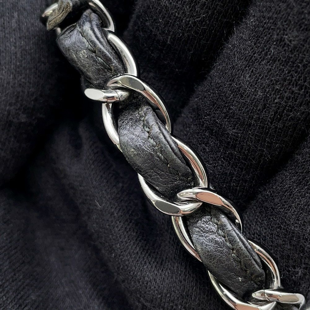 シャネル チェーンショルダーバッグ ワイルドステッチ マトラッセ ココマーク レザー CHANEL バッグ 黒