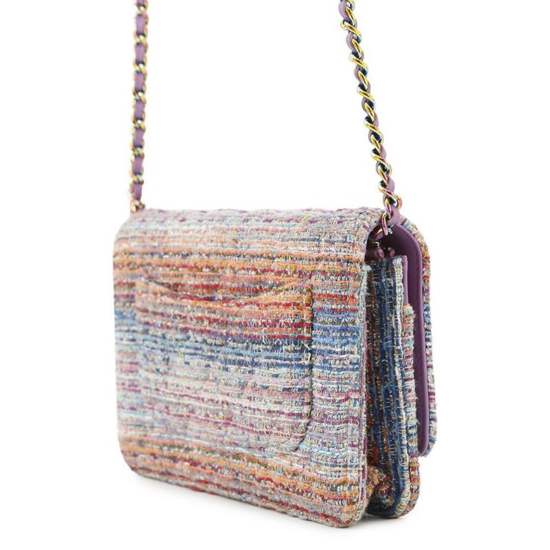 シャネル チェーンウォレット マトラッセ ココマーク ツイード CHANEL 財布