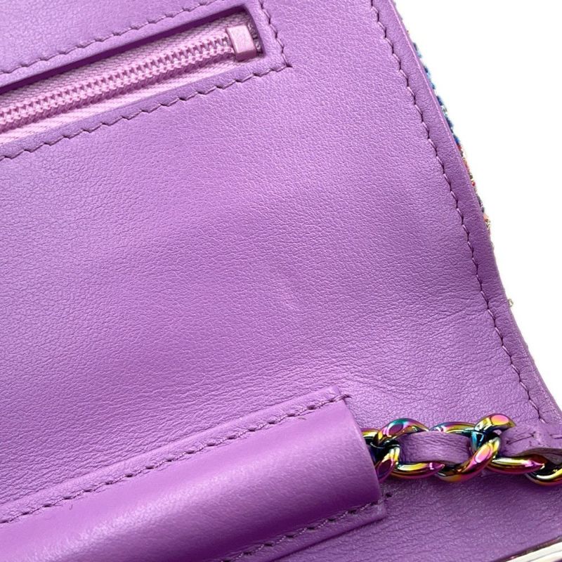 シャネル チェーンウォレット マトラッセ ココマーク ツイード CHANEL 財布