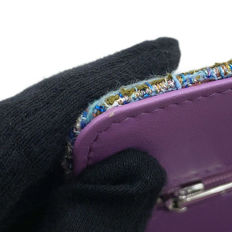 シャネル チェーンウォレット マトラッセ ココマーク ツイード CHANEL 財布