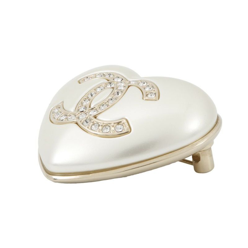 シャネル ブローチ ハート ココマーク メタル ラインスト―ン A21B AB7006 CHANEL アクセサリー