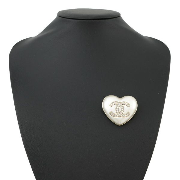 シャネル ブローチ ハート ココマーク メタル ラインスト―ン A21B AB7006 CHANEL アクセサリー